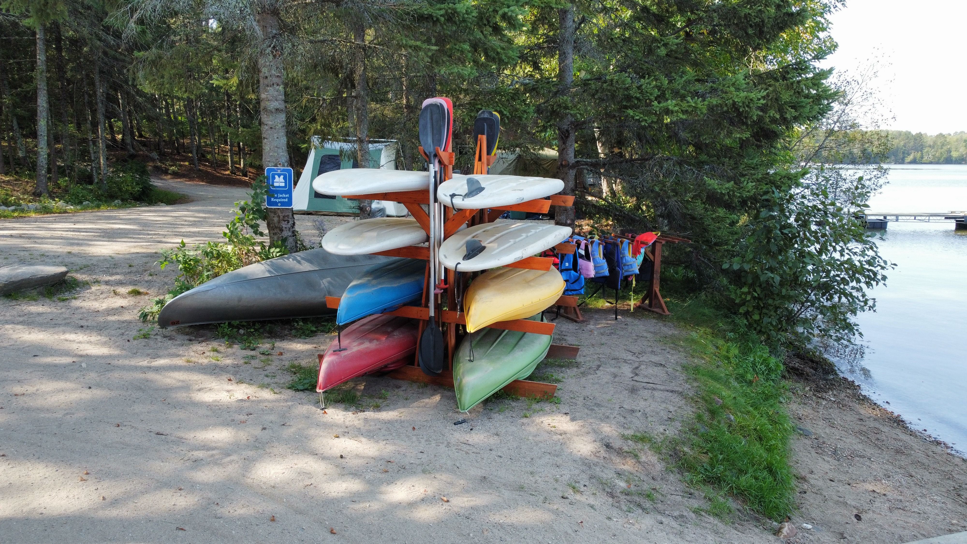 Kayaks, paddle boards and canoe at Cabin O' Pines Resort & Campground