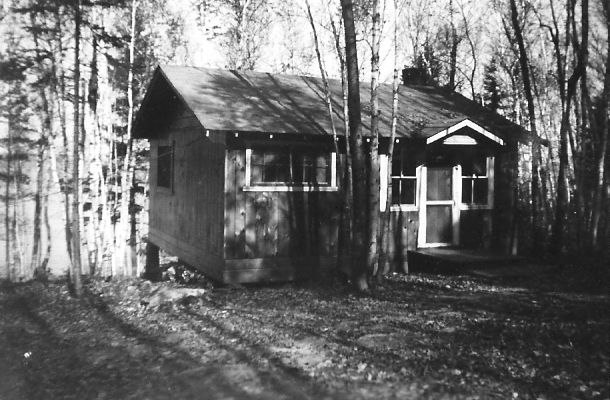 Late-1940s - The Honeymoon (Cabin #7), the front door and two windows were from the original Milk House.