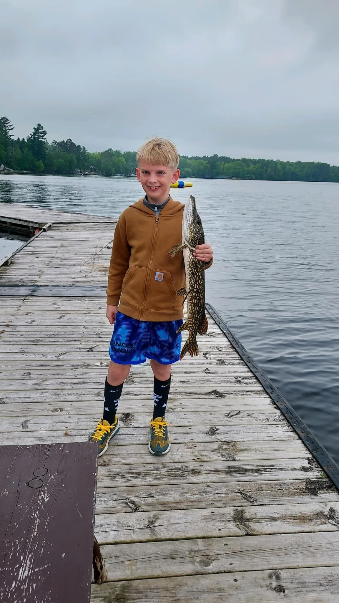 Northern Pike - Caught Off The Dock at Cabin O' Pines Resort & Campground - Summer 2024