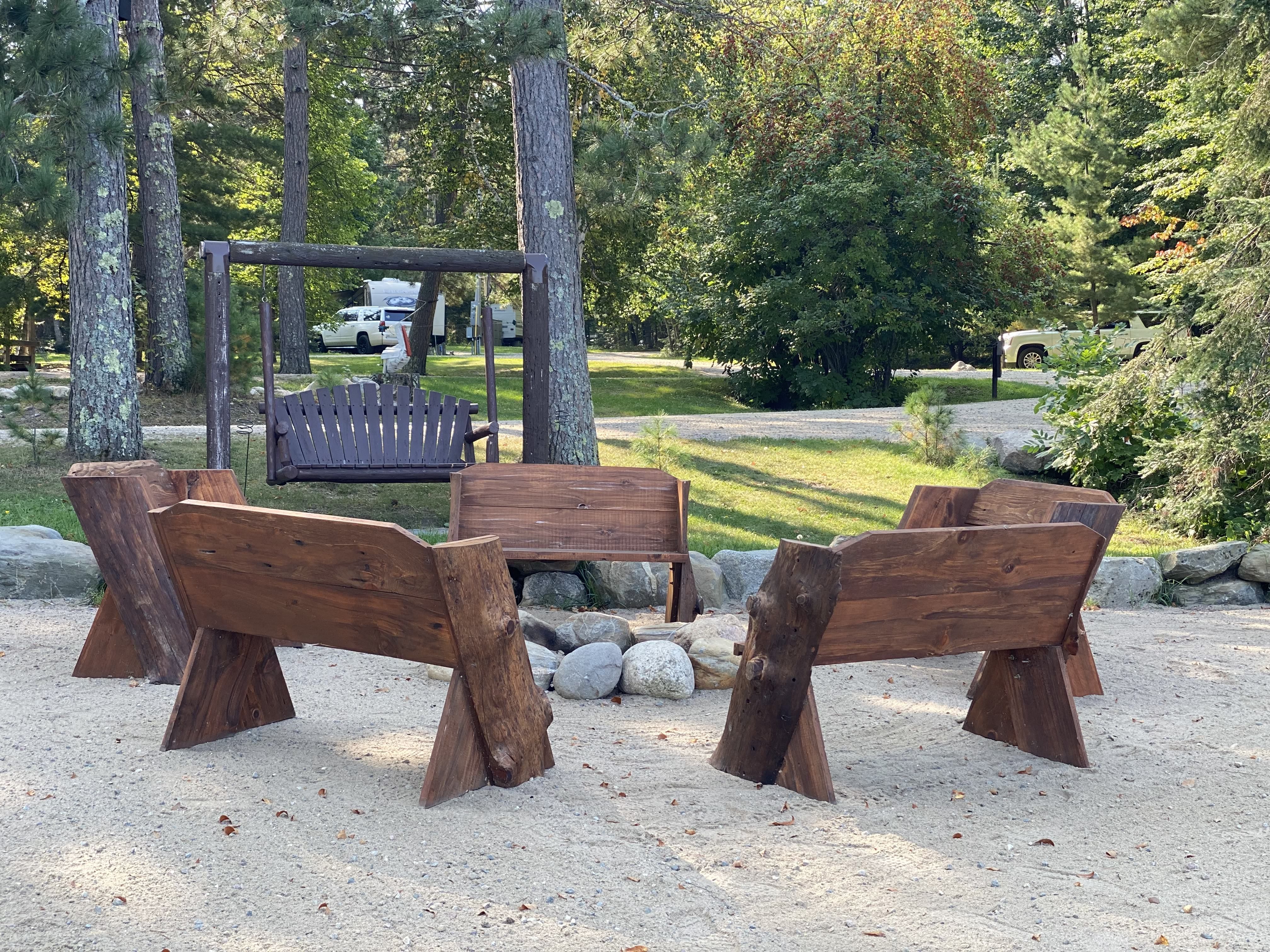 Beach Fire Pit at Cabin O' Pines Resort & Campground